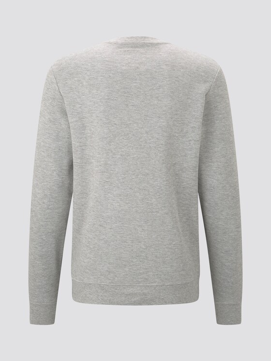 Sweater with chest pocket - Men - Middle Grey Melange Sweater with chest pocket - Men - Middle Grey Melange - 8 - TOM TAILOR