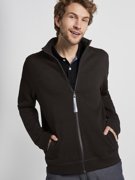 Jacket with stand-up collar - Men - Dark Greyish Black Jacket with stand-up collar - Men - Dark Greyish Black - 5 - TOM TAILOR