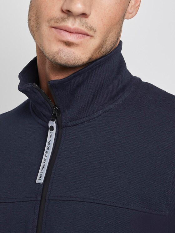 Sweatjacke mit Stehkragen - Männer - Sky Captain Blue Sweatjacke mit Stehkragen - Männer - Sky Captain Blue - 9 - TOM TAILOR
