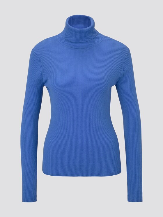 Toni Garrn: Pullover in Ripp-Optik - Frauen - sicilian blue Toni Garrn: Pullover in Ripp-Optik - Frauen - sicilian blue - 7 - TOM TAILOR