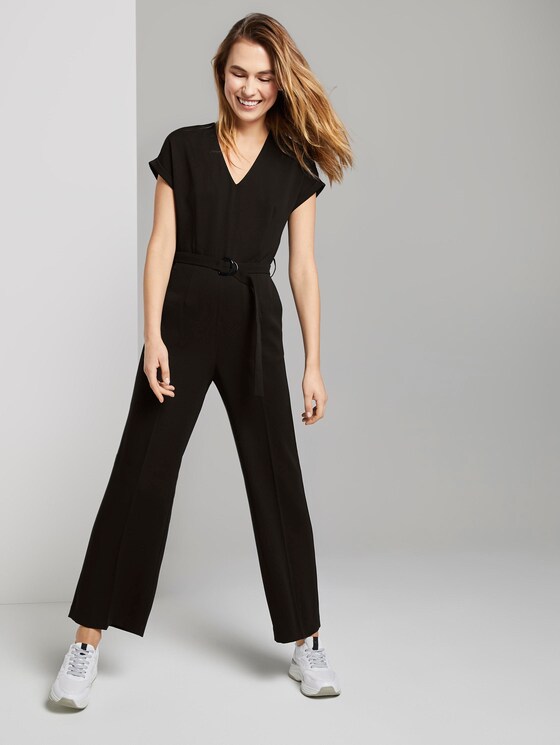 plunge skinny leg jumpsuit