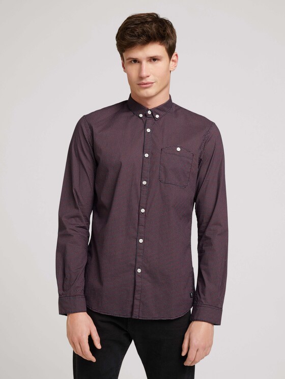 Hemd mit Allover-Print - Männer - navy rhombus print Hemd mit Allover-Print - Männer - navy rhombus print - 1 - TOM TAILOR Denim