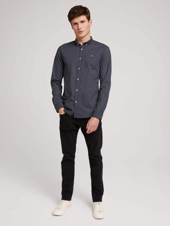 Shirt with all-over print - Men - navy dotted fan print Shirt with all-over print - Men - navy dotted fan print - 3 - TOM TAILOR Denim