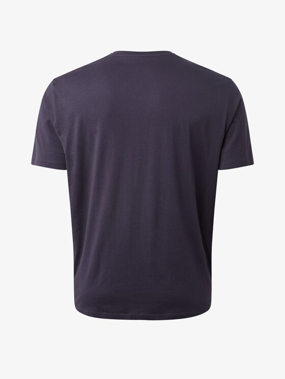 T-shirt with a logo print - Men - Knitted Navy T-shirt with a logo print - Men - Knitted Navy - 8 - Men Plus
