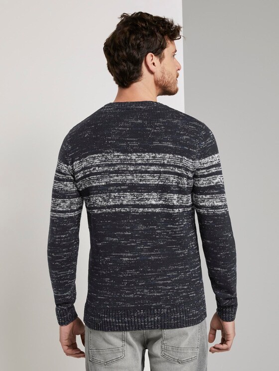Pullover mit Streifen - Männer - dark blue blue fancy yarn Pullover mit Streifen - Männer - dark blue blue fancy yarn - 2 - TOM TAILOR