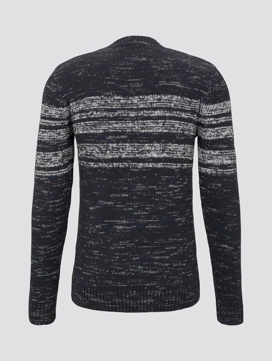 Pullover mit Streifen - Männer - dark blue blue fancy yarn Pullover mit Streifen - Männer - dark blue blue fancy yarn - 8 - TOM TAILOR
