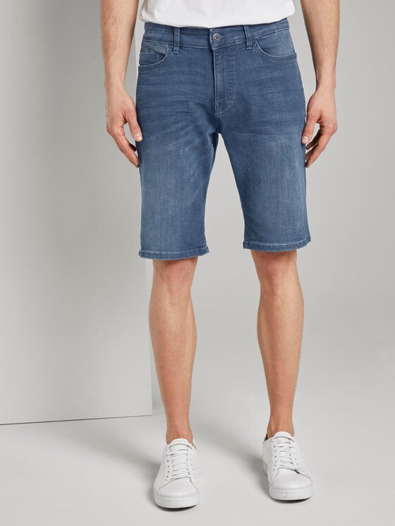 Josh Regular Slim Jeans-Shorts mit Superstretch - Männer - mid stone bright blue denim Josh Regular Slim Jeans-Shorts mit Superstretch - Männer - mid stone bright blue denim - 1 - TOM TAILOR