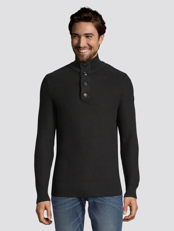 Pullover mit Stehkragen - Männer - Black Pullover mit Stehkragen - Männer - Black - 1 - TOM TAILOR
