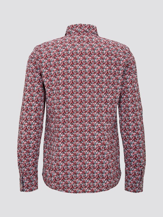 gemustertes Hemd - Männer - white red blue wording design gemustertes Hemd - Männer - white red blue wording design - 8 - TOM TAILOR