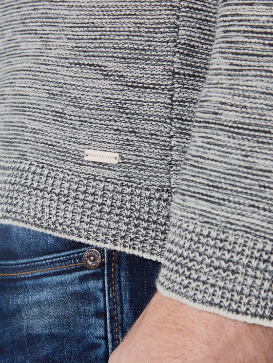 Fein gestreifter Pullover - Männer - grey shades mouline Fein gestreifter Pullover - Männer - grey shades mouline - 10 - TOM TAILOR