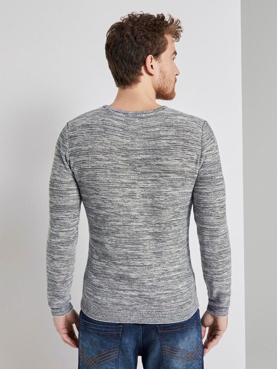 Fein gestreifter Pullover - Männer - grey shades mouline Fein gestreifter Pullover - Männer - grey shades mouline - 2 - TOM TAILOR