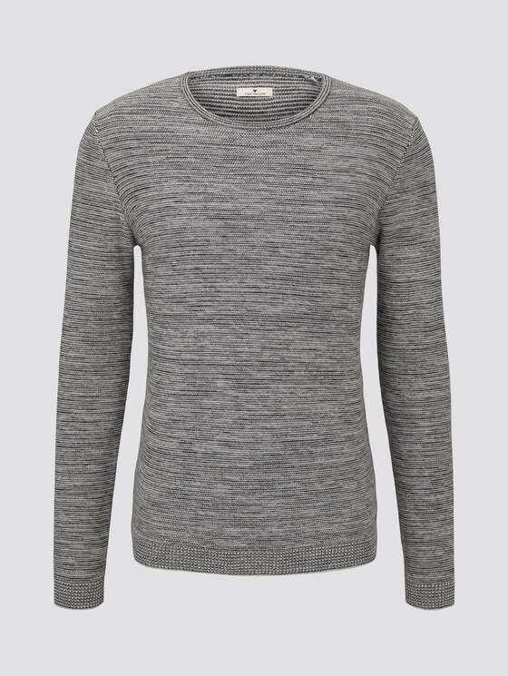 Fein gestreifter Pullover - Männer - grey shades mouline Fein gestreifter Pullover - Männer - grey shades mouline - 7 - TOM TAILOR
