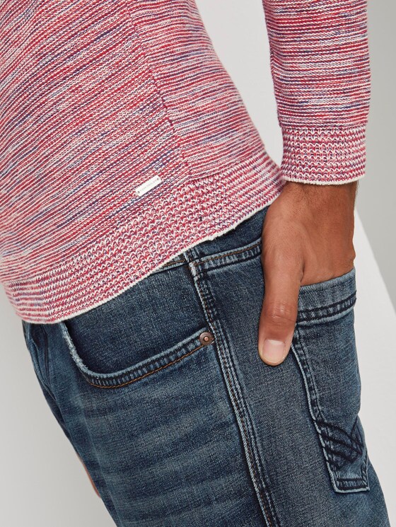 Fine striped sweater - Men - red blue mouline Fine striped sweater - Men - red blue mouline - 10 - TOM TAILOR