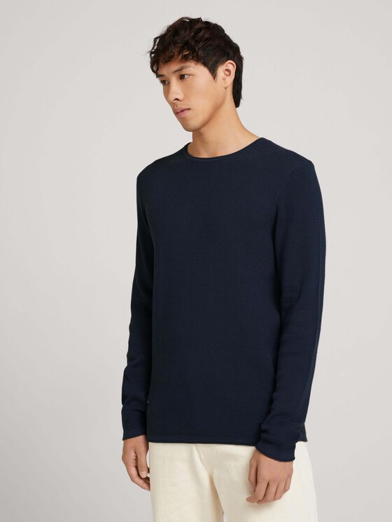 Strukturierter Pullover - Männer - Blueish Grey Strukturierter Pullover - Männer - Blueish Grey - 1 - TOM TAILOR Denim
