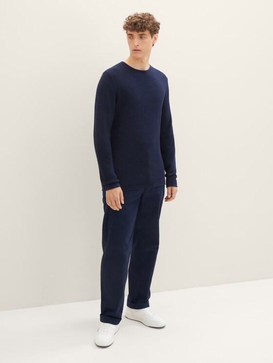 Strukturierter Pullover - Männer - Sky Captain Blue Non-Solid Strukturierter Pullover - Männer - Sky Captain Blue Non-Solid - 3 - TOM TAILOR Denim