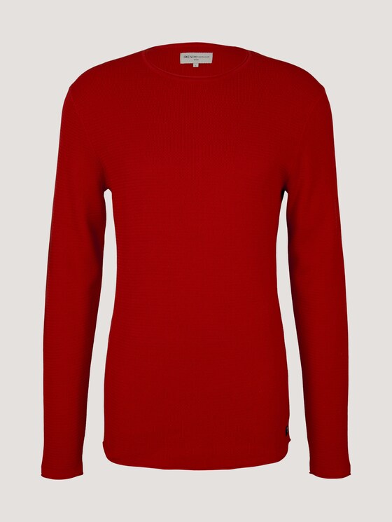 Strukturierter Pullover - Männer - blood orange Strukturierter Pullover - Männer - blood orange - 7 - TOM TAILOR Denim