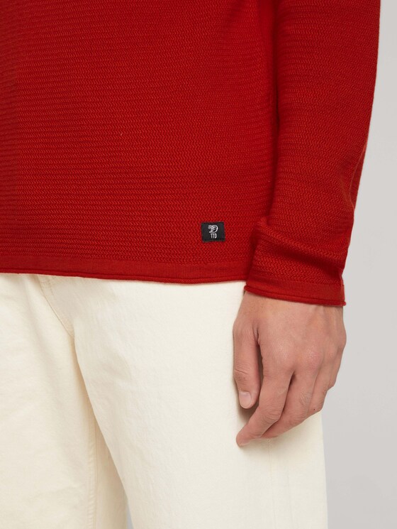 Strukturierter Pullover - Männer - blood orange Strukturierter Pullover - Männer - blood orange - 9 - TOM TAILOR Denim