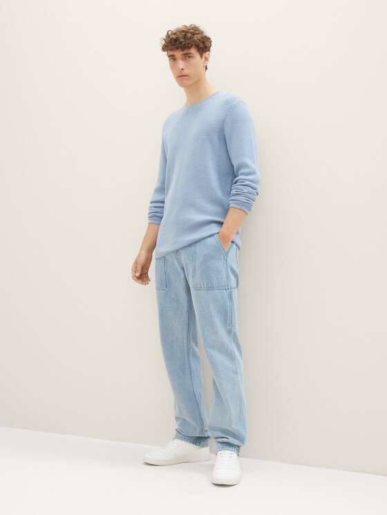 Strukturierter Pullover - Männer - soft light blue melange Strukturierter Pullover - Männer - soft light blue melange - 3 - TOM TAILOR Denim