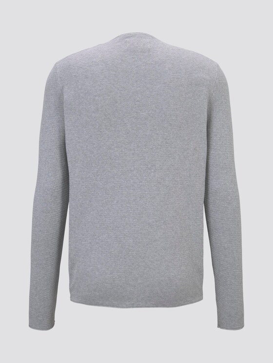Strukturierter Pullover - Männer - lava stone grey melange Strukturierter Pullover - Männer - lava stone grey melange - 8 - TOM TAILOR Denim