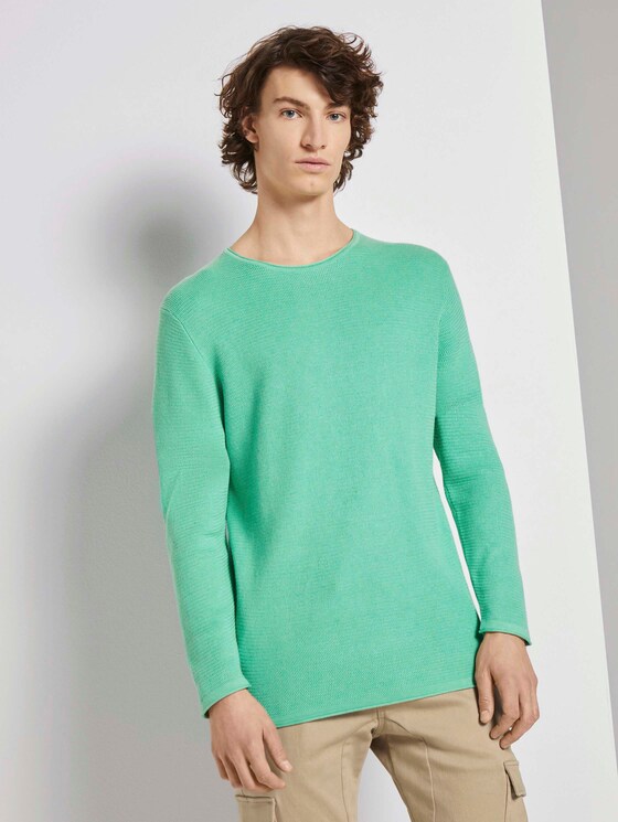 Strukturierter Pullover - Männer - creamy jade melange Strukturierter Pullover - Männer - creamy jade melange - 1 - TOM TAILOR Denim