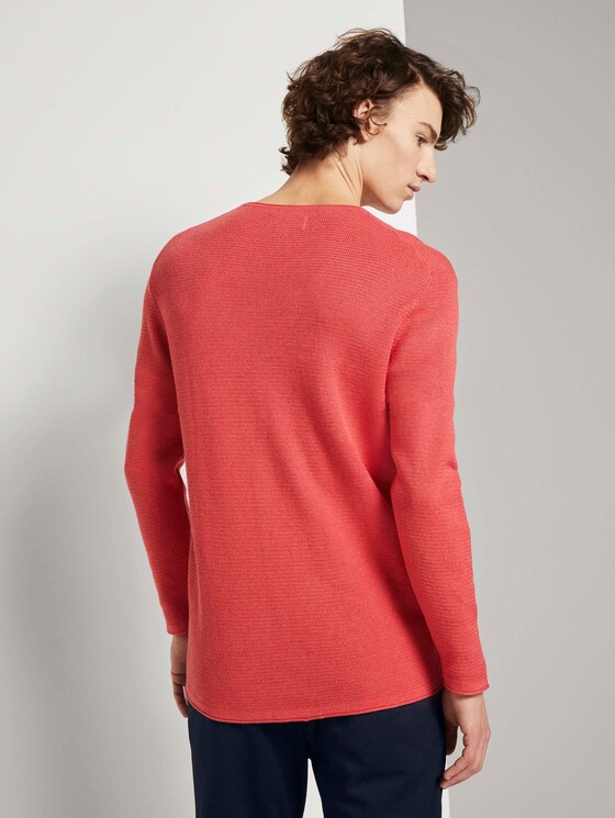 Strukturierter Pullover - Männer - blush berry melange Strukturierter Pullover - Männer - blush berry melange - 2 - TOM TAILOR Denim