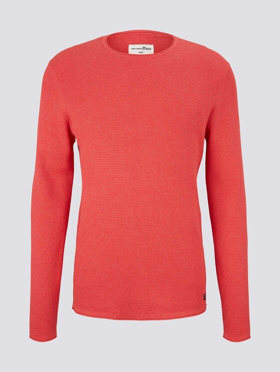 Strukturierter Pullover - Männer - blush berry melange Strukturierter Pullover - Männer - blush berry melange - 7 - TOM TAILOR Denim