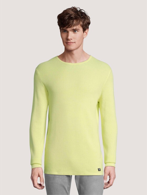 Strukturierter Pullover - Männer - lemon cream melange Strukturierter Pullover - Männer - lemon cream melange - 1 - TOM TAILOR Denim