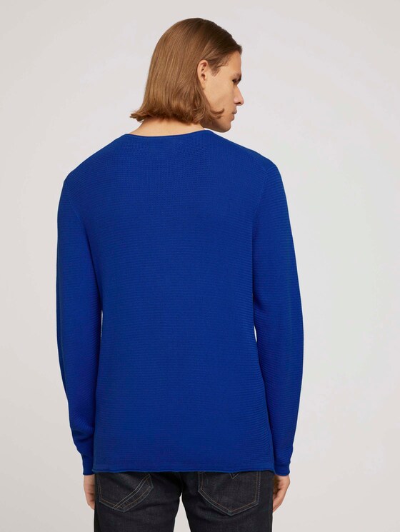 Strukturierter Pullover - Männer - active blue melange Strukturierter Pullover - Männer - active blue melange - 2 - TOM TAILOR Denim