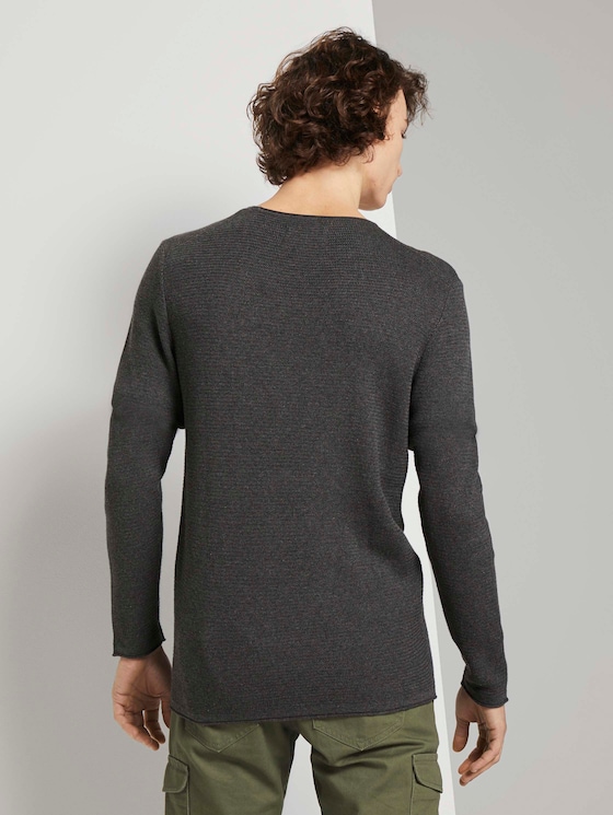Strukturierter Pullover - Männer - dim anthracite melange Strukturierter Pullover - Männer - dim anthracite melange - 2 - TOM TAILOR Denim