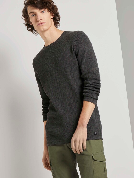 Strukturierter Pullover - Männer - dim anthracite melange Strukturierter Pullover - Männer - dim anthracite melange - 5 - TOM TAILOR Denim