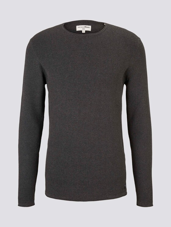 Strukturierter Pullover - Männer - dim anthracite melange Strukturierter Pullover - Männer - dim anthracite melange - 7 - TOM TAILOR Denim