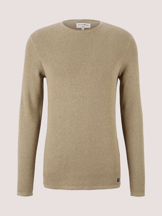 Strukturierter Pullover - Männer - soft pale khaki melange Strukturierter Pullover - Männer - soft pale khaki melange - 7 - TOM TAILOR Denim