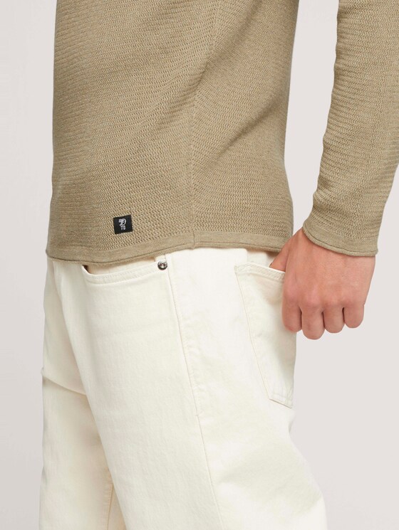 Strukturierter Pullover - Männer - soft pale khaki melange Strukturierter Pullover - Männer - soft pale khaki melange - 9 - TOM TAILOR Denim