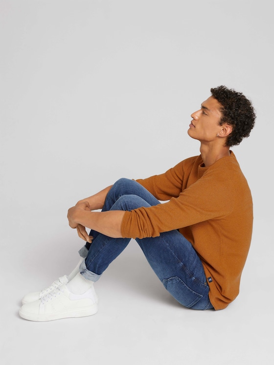 Strukturierter Pullover - Männer - cognac brown melange Strukturierter Pullover - Männer - cognac brown melange - 3 - TOM TAILOR Denim