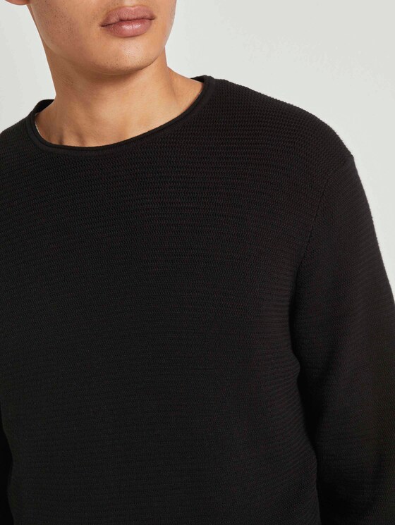 Strukturierter Pullover - Männer - Black Strukturierter Pullover - Männer - Black - 10 - TOM TAILOR Denim