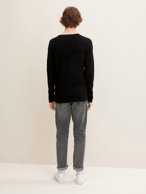 Strukturierter Pullover - Männer - Black Strukturierter Pullover - Männer - Black - 2 - TOM TAILOR Denim