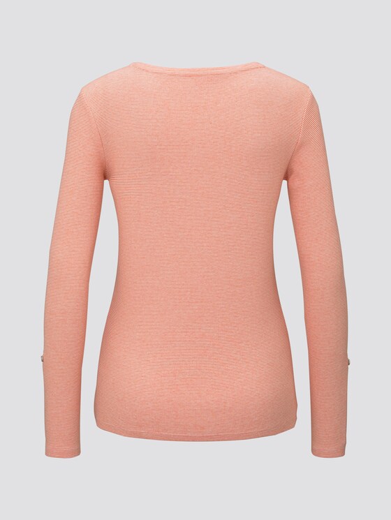 gestreiftes Henley-Shirt - Frauen - orange offwhite small stripe gestreiftes Henley-Shirt - Frauen - orange offwhite small stripe - 8 - TOM TAILOR