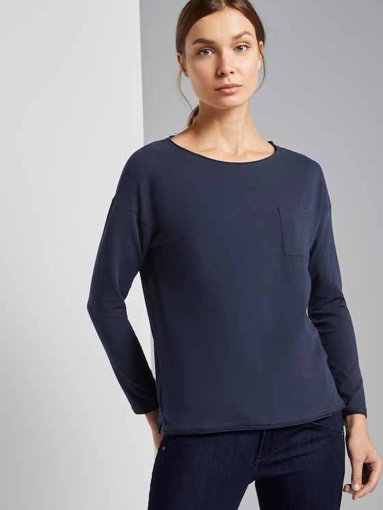 Lange mouwen shirt met borstzak - Vrouwen - Sky Captain Blue Lange mouwen shirt met borstzak - Vrouwen - Sky Captain Blue - 5 - TOM TAILOR