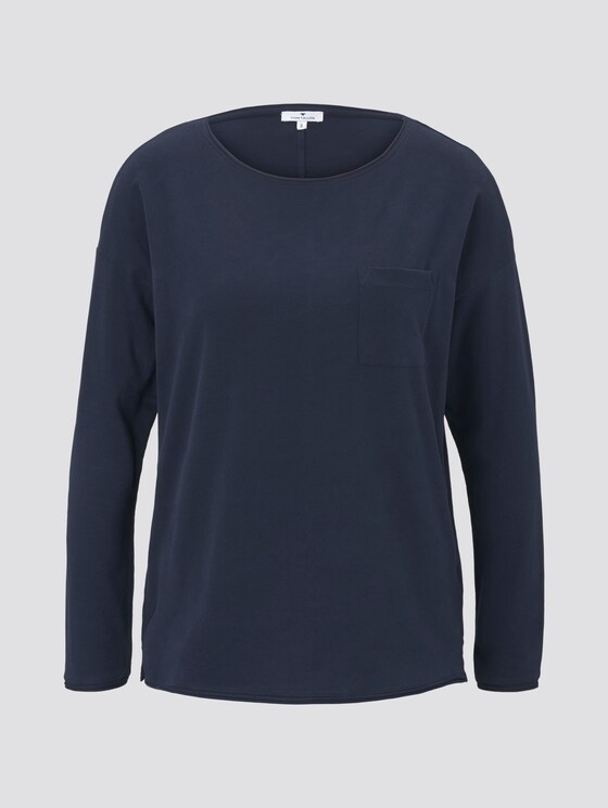 Lange mouwen shirt met borstzak - Vrouwen - Sky Captain Blue Lange mouwen shirt met borstzak - Vrouwen - Sky Captain Blue - 7 - TOM TAILOR