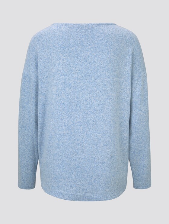Langarmshirt mit Print - Frauen - sicilian blue melange Langarmshirt mit Print - Frauen - sicilian blue melange - 8 - TOM TAILOR