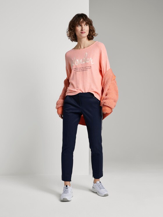 Langarmshirt mit Print - Frauen - fruity melon melange Langarmshirt mit Print - Frauen - fruity melon melange - 3 - TOM TAILOR