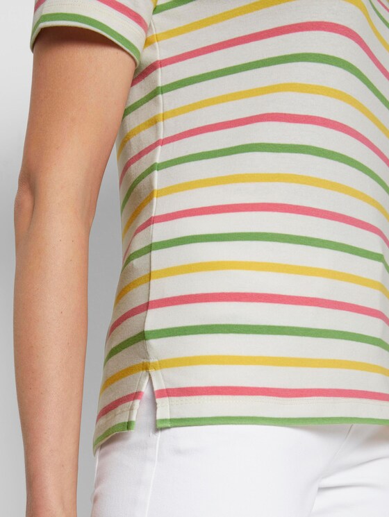 Buntes T-Shirt mit Streifen - Frauen - offwhite multicolor stripe Buntes T-Shirt mit Streifen - Frauen - offwhite multicolor stripe - 10 - TOM TAILOR