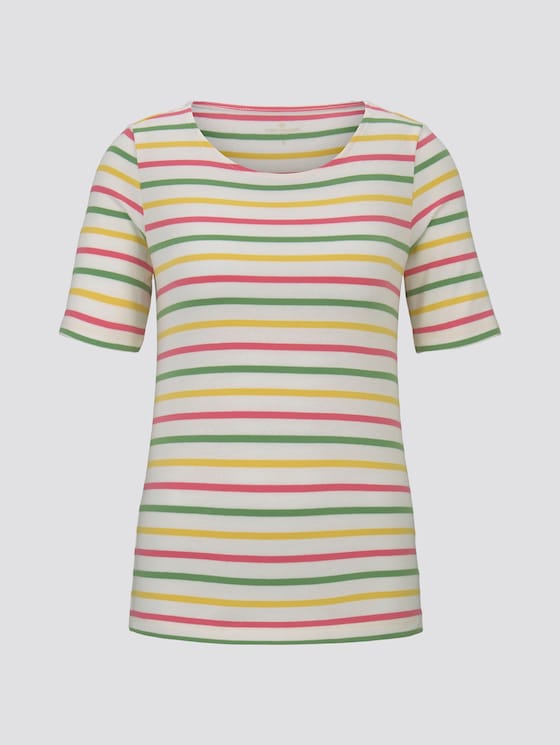 Buntes T-Shirt mit Streifen - Frauen - offwhite multicolor stripe Buntes T-Shirt mit Streifen - Frauen - offwhite multicolor stripe - 7 - TOM TAILOR
