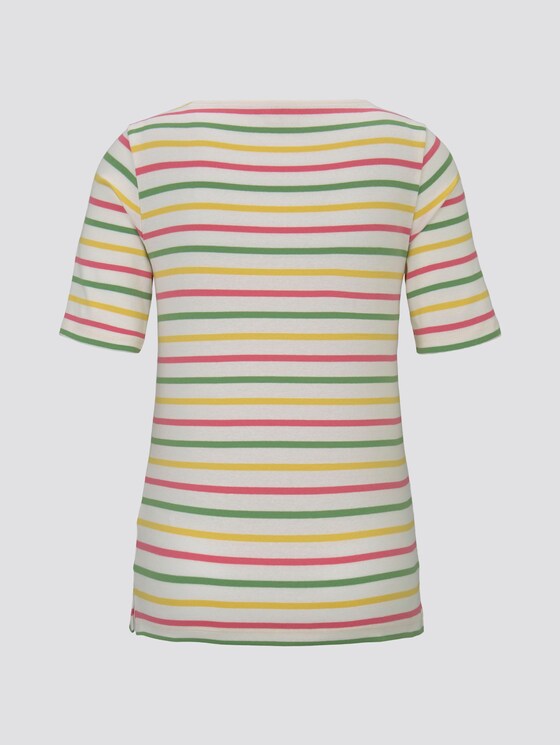 Buntes T-Shirt mit Streifen - Frauen - offwhite multicolor stripe Buntes T-Shirt mit Streifen - Frauen - offwhite multicolor stripe - 8 - TOM TAILOR