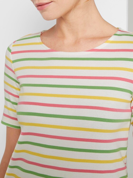 Buntes T-Shirt mit Streifen - Frauen - offwhite multicolor stripe Buntes T-Shirt mit Streifen - Frauen - offwhite multicolor stripe - 9 - TOM TAILOR
