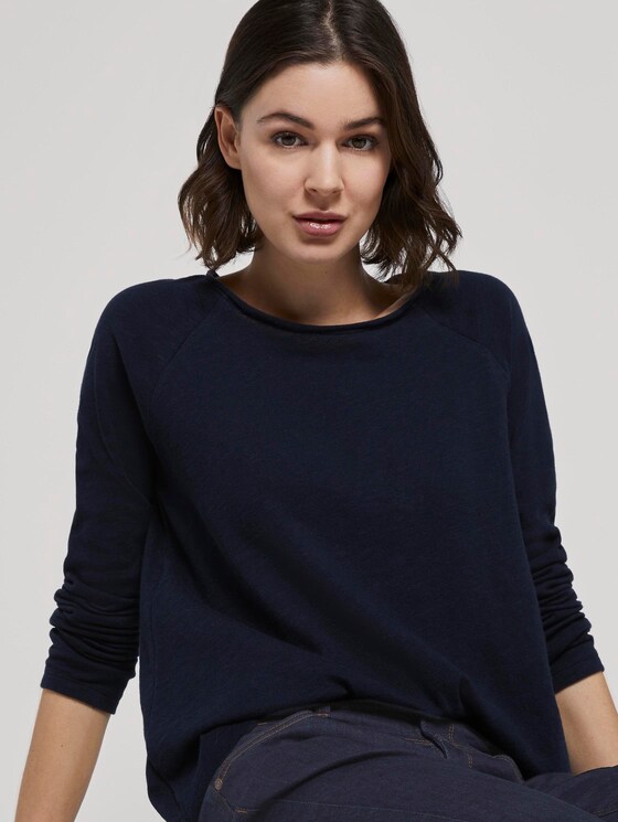 Schlichtes Jersey Langarmshirt - Frauen - Sky Captain Blue Schlichtes Jersey Langarmshirt - Frauen - Sky Captain Blue - 5 - TOM TAILOR