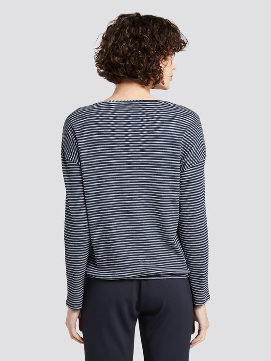 gestreiftes langarmshirt - Frauen - navy stripe structure gestreiftes langarmshirt - Frauen - navy stripe structure - 2 - TOM TAILOR