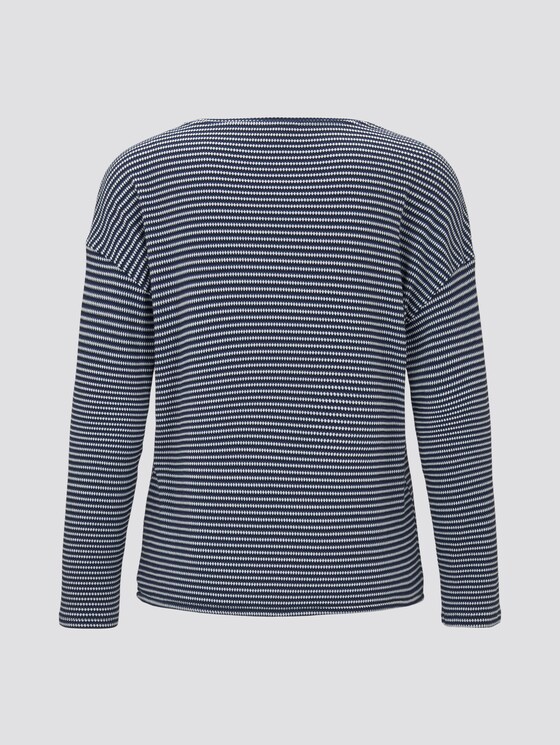 gestreiftes langarmshirt - Frauen - navy stripe structure gestreiftes langarmshirt - Frauen - navy stripe structure - 8 - TOM TAILOR