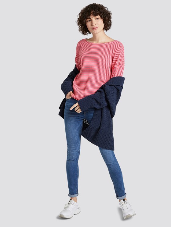 gestreiftes langarmshirt - Frauen - pink stripe structure gestreiftes langarmshirt - Frauen - pink stripe structure - 3 - TOM TAILOR
