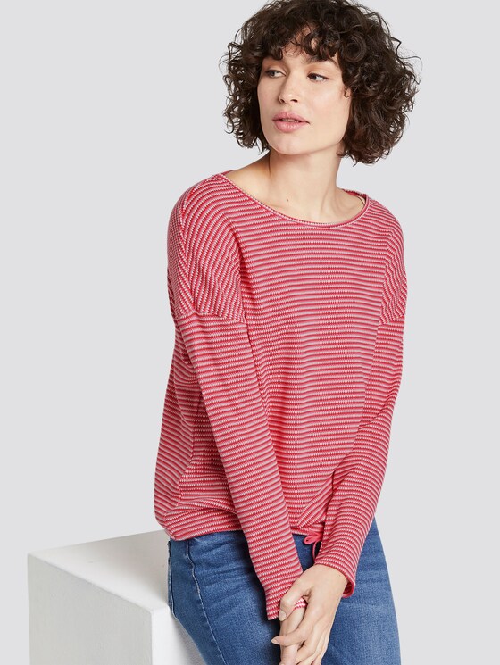 gestreiftes langarmshirt - Frauen - pink stripe structure gestreiftes langarmshirt - Frauen - pink stripe structure - 5 - TOM TAILOR